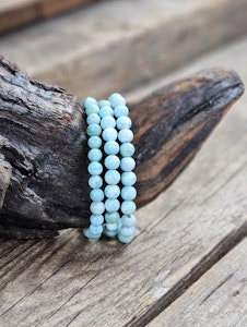 Larimar extra, armband 6mm runda pärlor