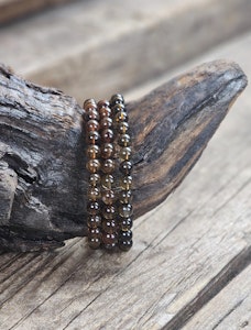Dravit (Brun Turmalin), armband 6mm runda pärlor