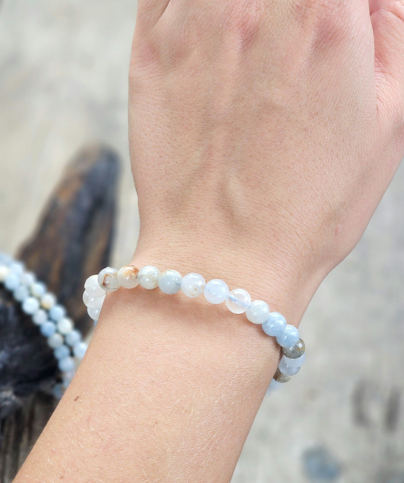 Celestin, armband 6mm runda pärlor