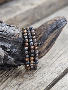 Pietersit, armband 6mm runda pärlor