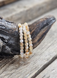 Citrin, armband 6mm runda pärlor