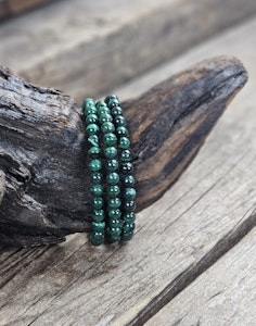 Malakit, armband 6mm runda pärlor