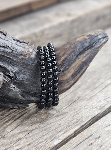 Onyx, armband 6mm runda pärlor