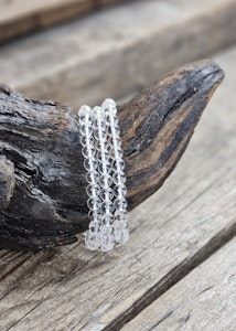 Bergkristall extra klar, armband 6mm runda pärlor