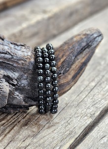 Regnbågsobsidian, armband 6mm runda pärlor
