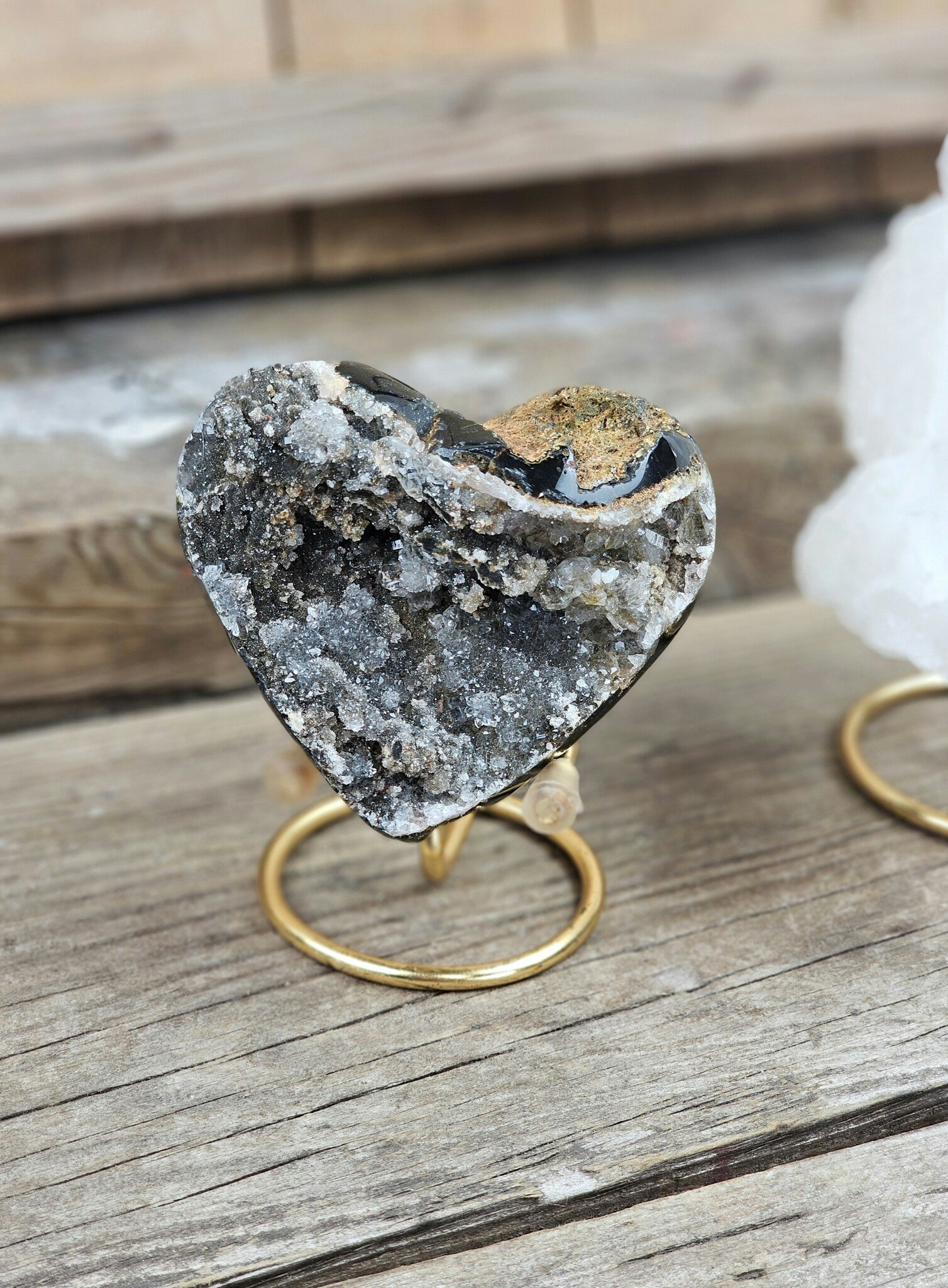 Metallställning för kristaller, guld