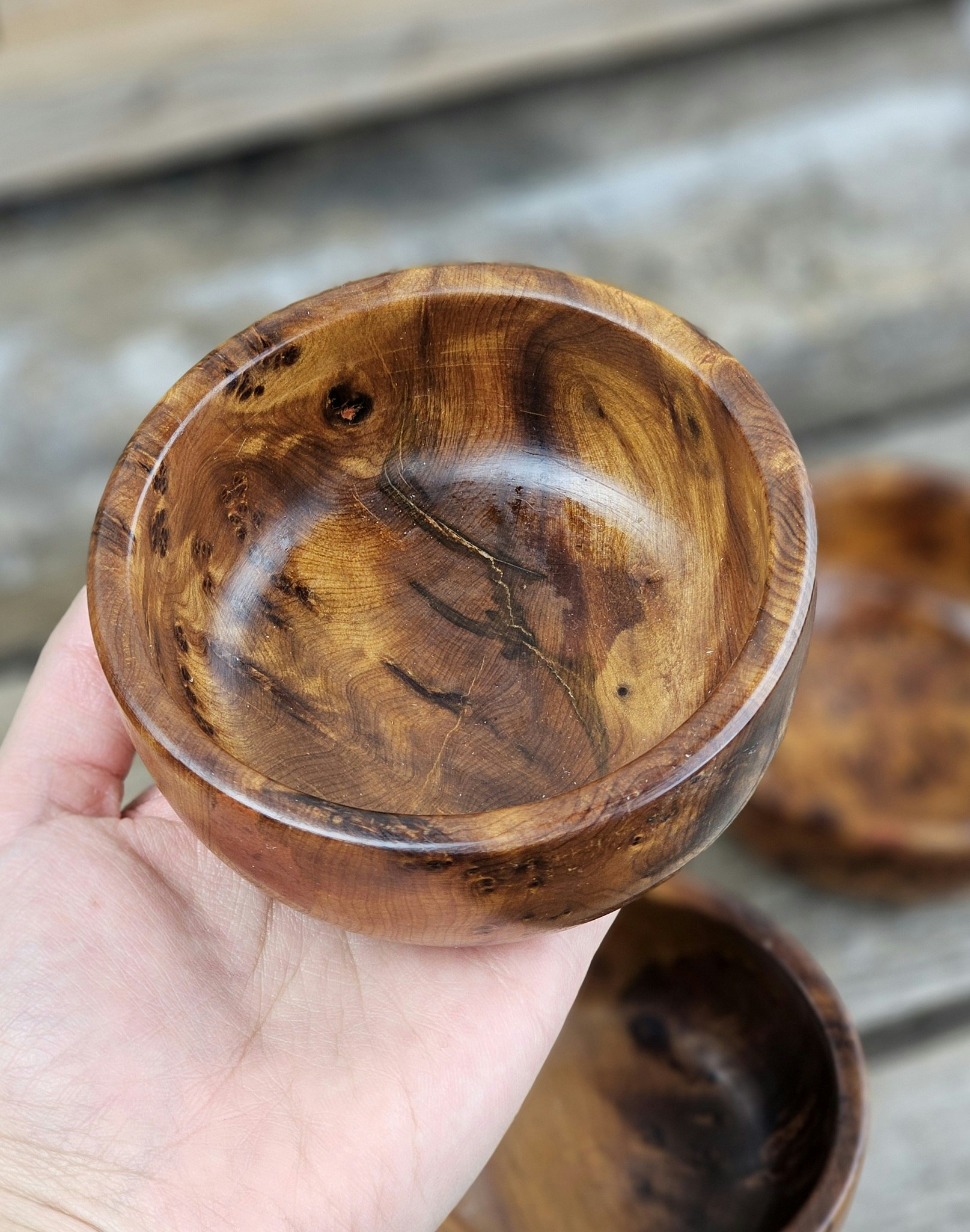 Thuja, rund träskål 10 cm