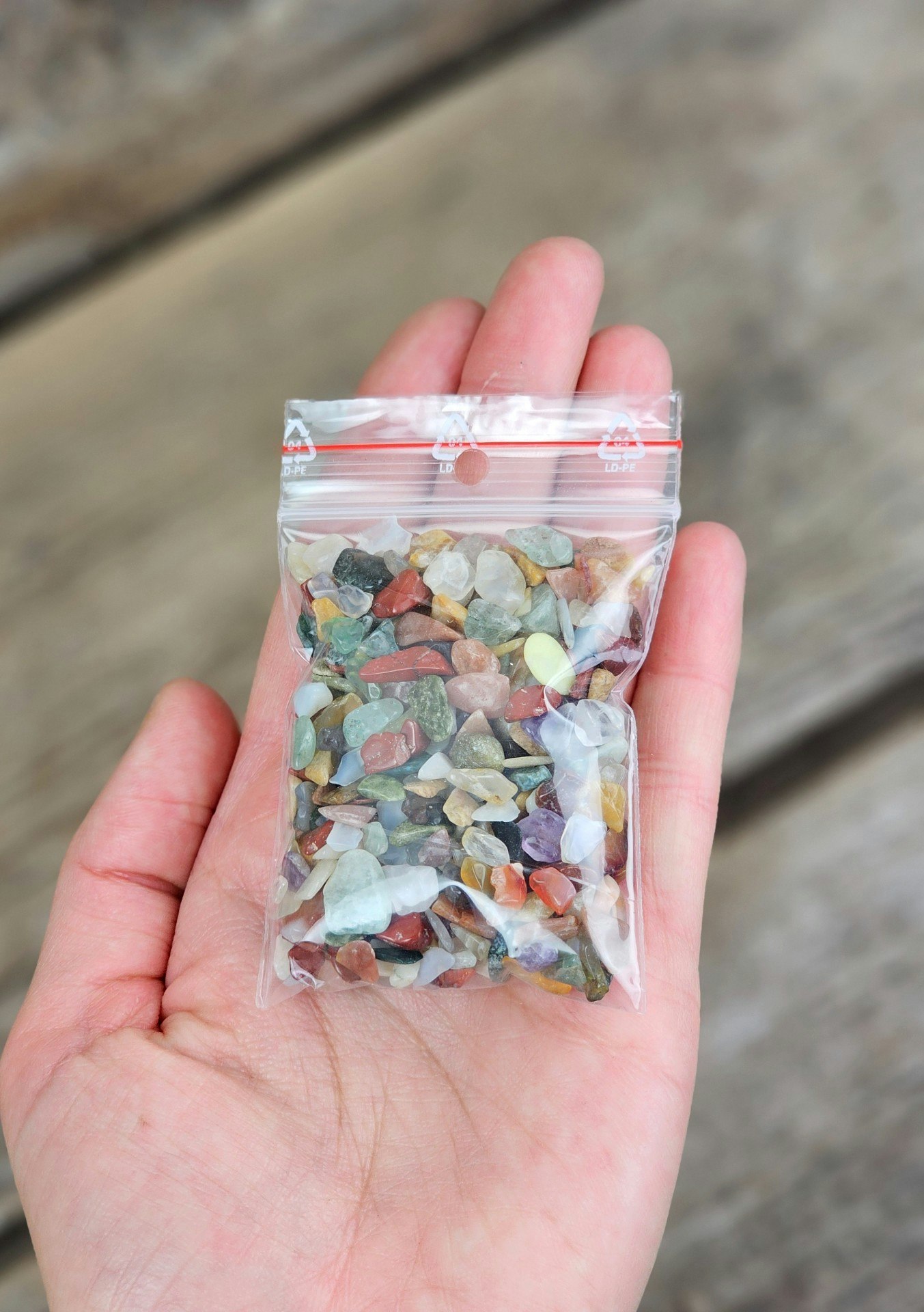 Stor mix av kristallchips