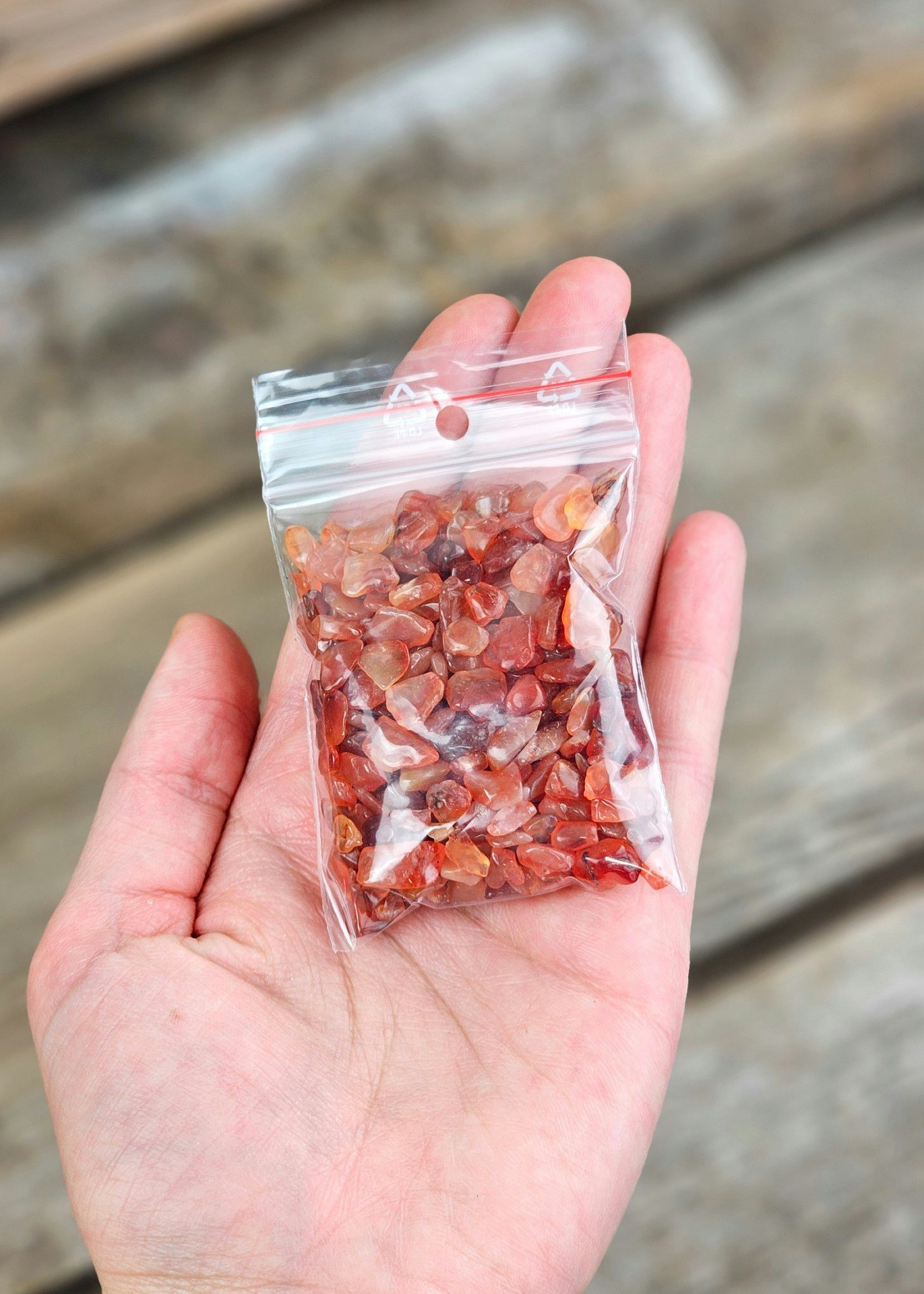 Karneol, kristallchips