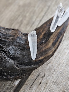 Laserspets (Lemurian Bergkristall), silverpläterat hänge