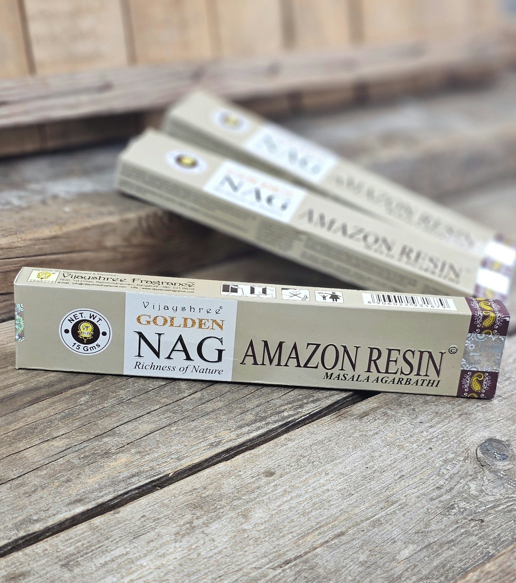 Vijayshree - Golden Nag Amazon Resin (Breu Branco), rökelsepinnar