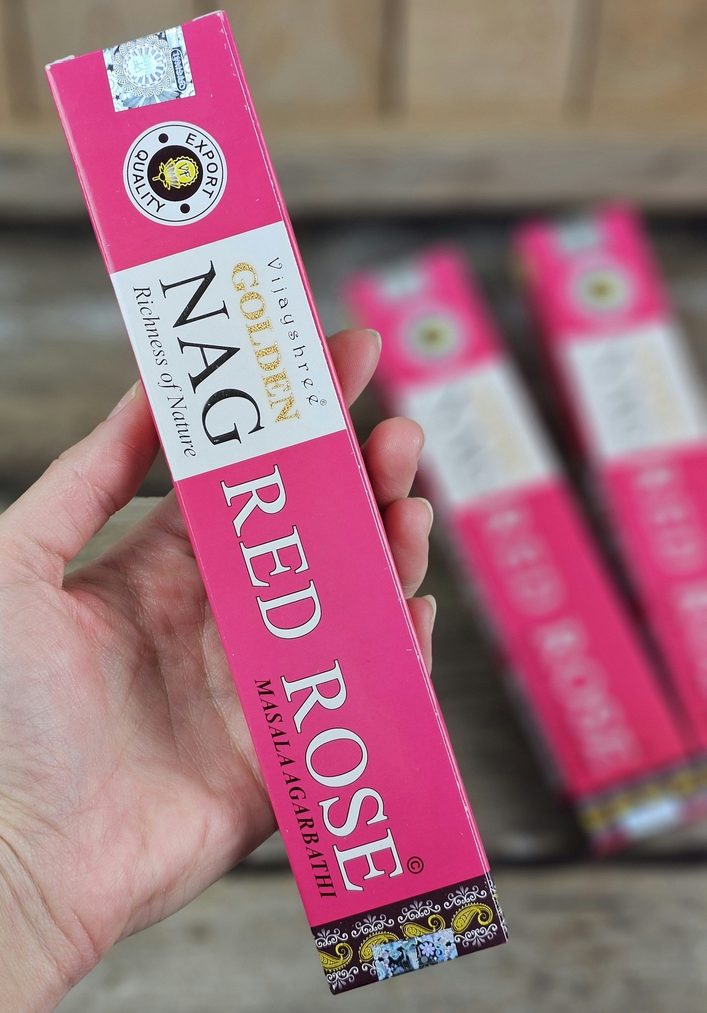Vijayshree - Golden Nag Red Rose, rökelsepinnar