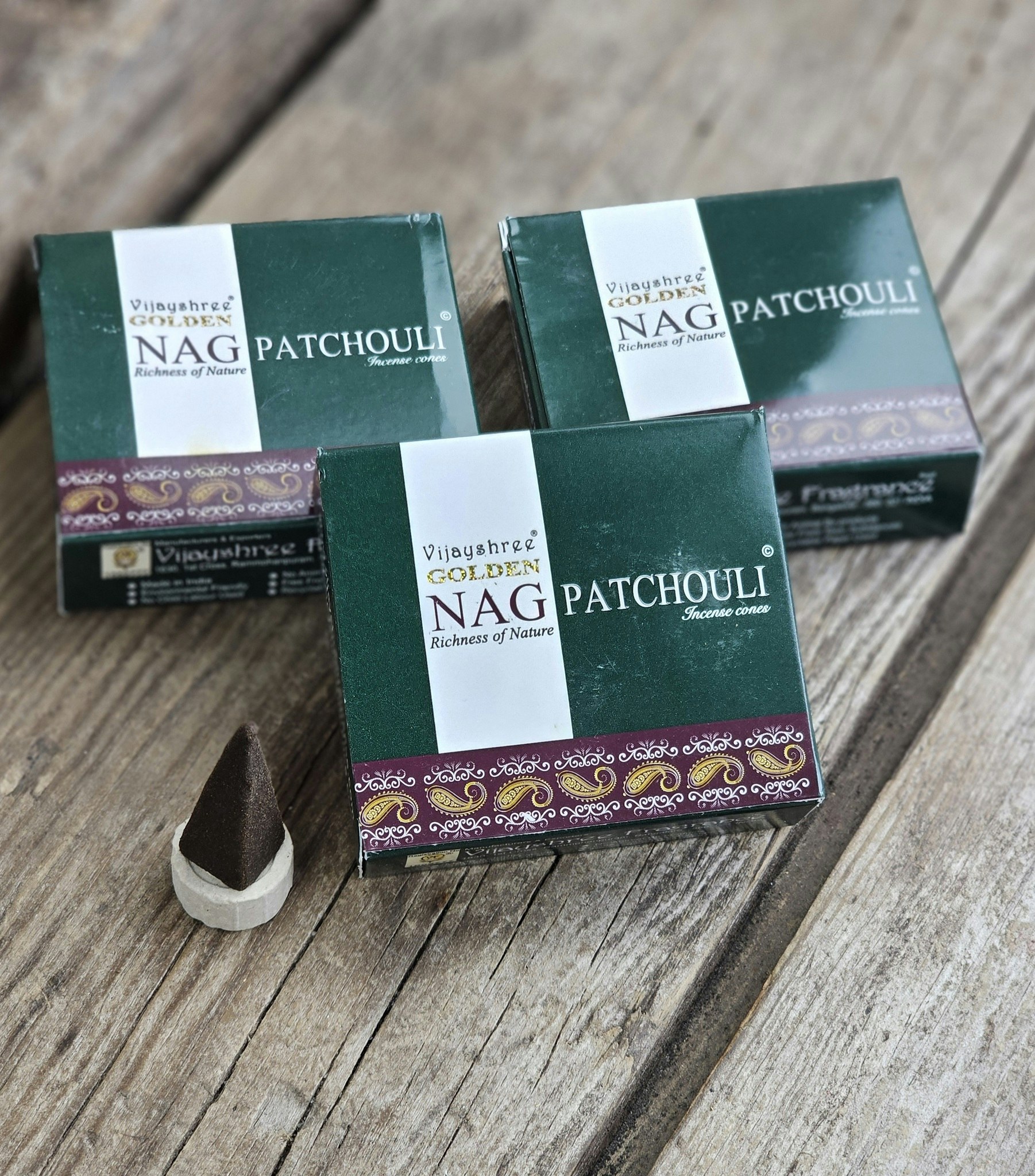 Vijayshree - Golden Nag Patchouli, rökelsekoner