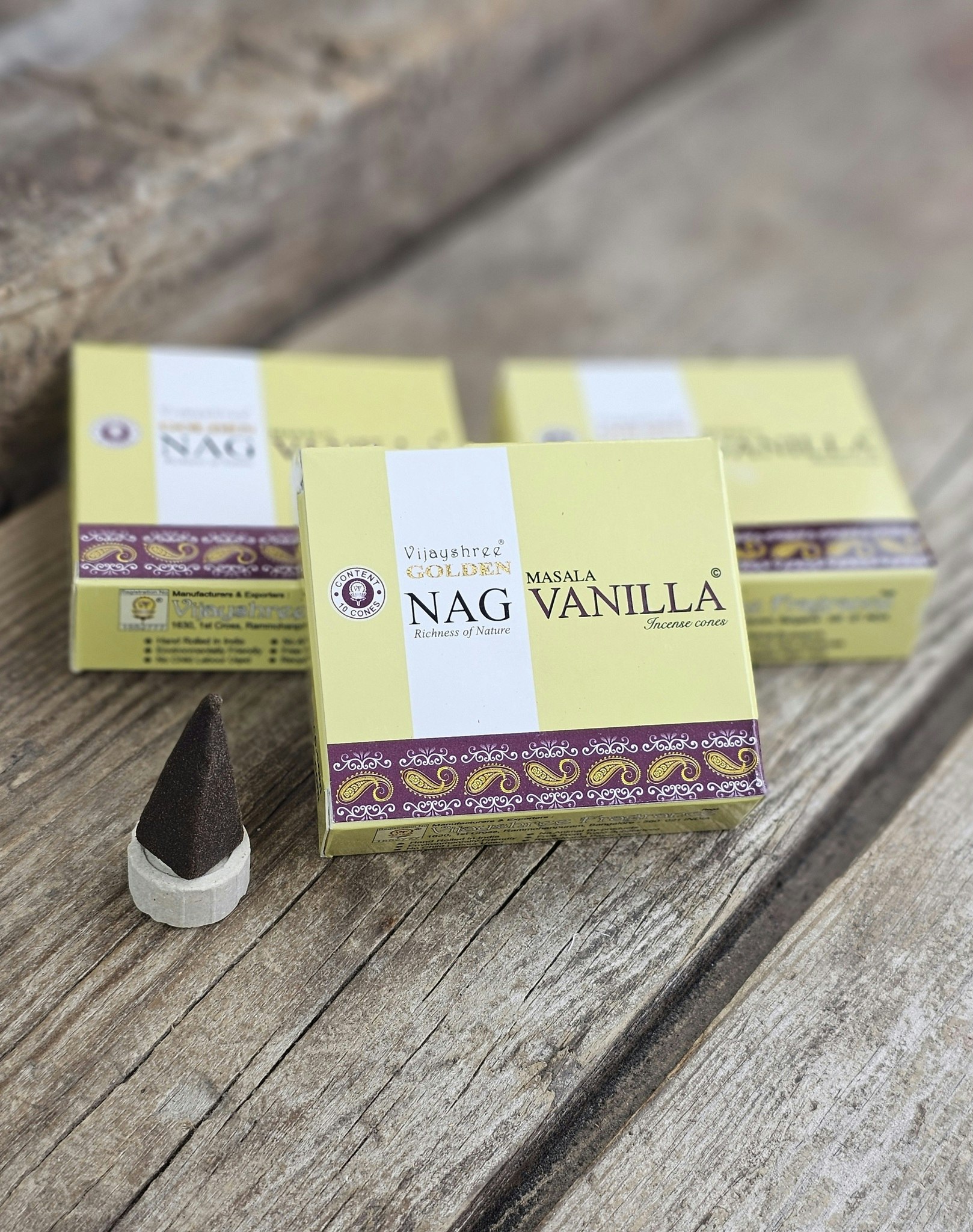 Vijayshree - Golden Nag Vanilla, rökelsekoner