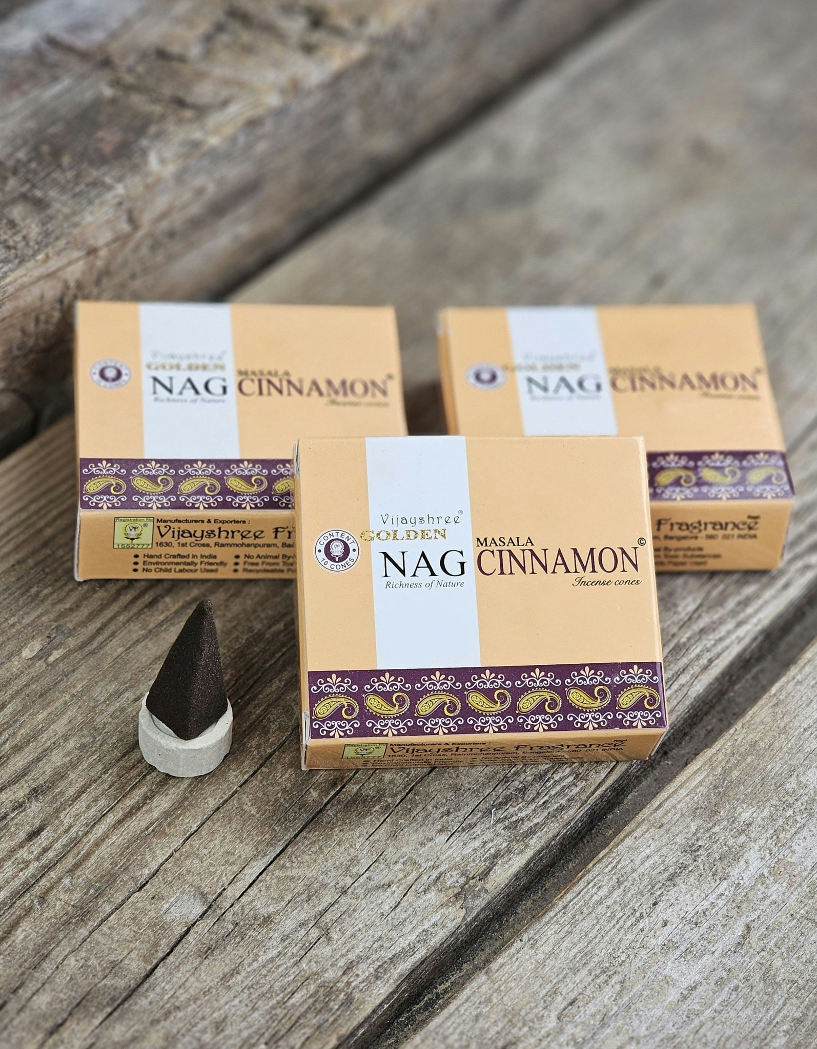 Vijayshree - Golden Nag Cinnamon, rökelsekoner