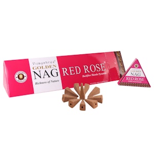 Vijayshree - Golden Nag Red Rose, rökelsekoner backflow