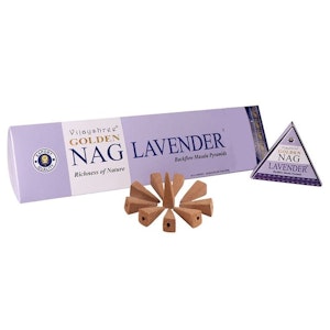 Vijayshree - Golden Nag Lavender, rökelsekoner backflow