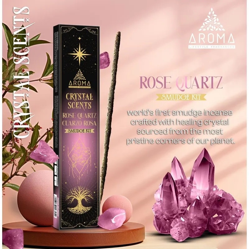 Aroma - Crystal Scents Rosenkvarts, rökelsepinnar
