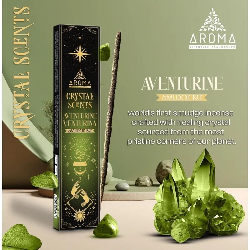 Aroma - Crystal Scents Grön Aventurin, rökelsepinnar