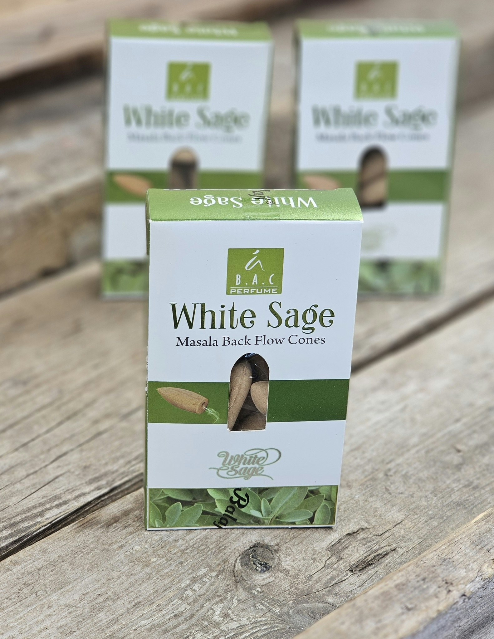Balaji - White Sage, rökelsekoner backflow