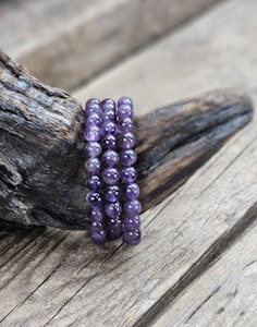 Ametist, armband 8mm runda pärlor