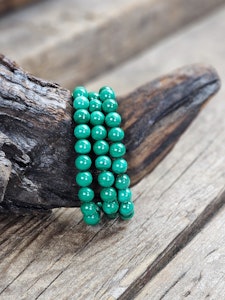 Malakit ljus, armband 8mm runda pärlor