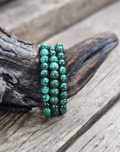 Malakit, armband 8mm runda pärlor