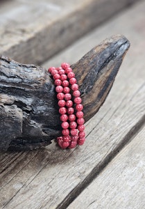 Thulit extra, armband 6mm runda pärlor