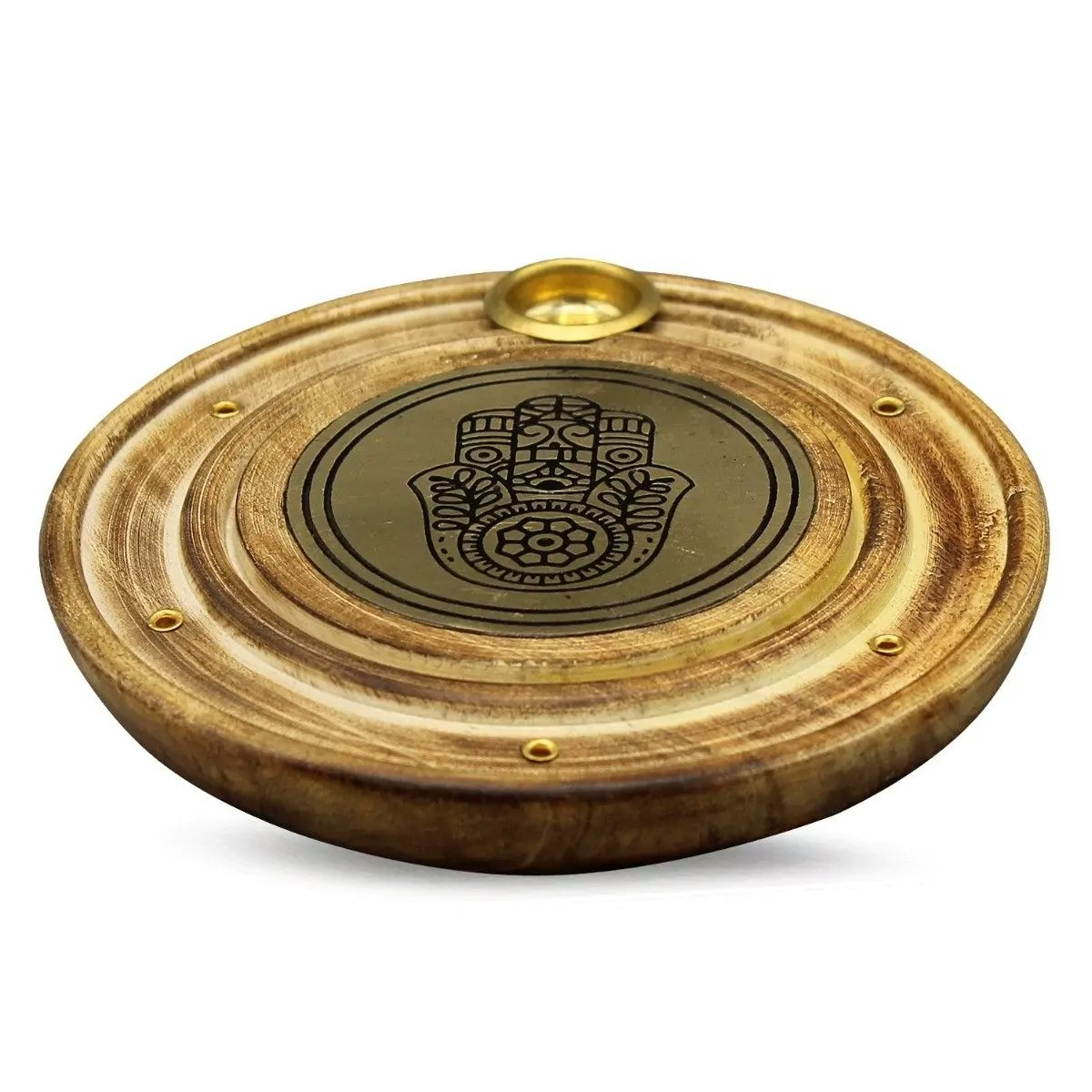 Rökelsehållare för koner & pinnar, Hamsa Hand guld