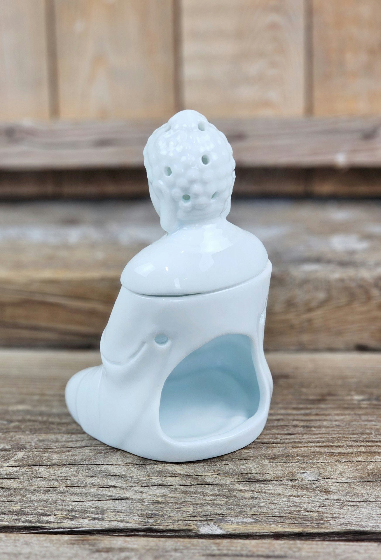 Oljebrännare, Aroma diffuser vit keramik Buddha