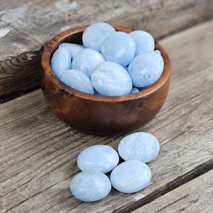 Blå Kalcit, mini touchstone (per 250 gram)