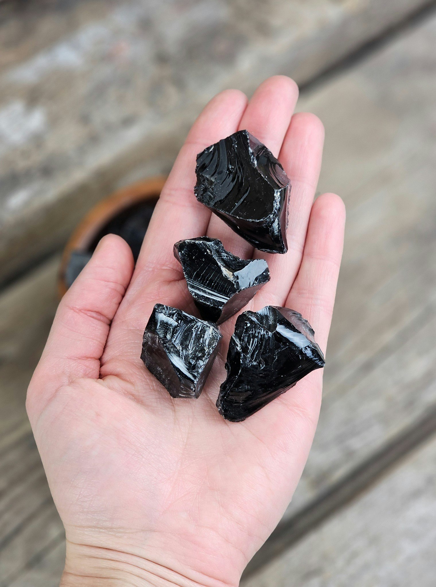 Svart Obsidian, rå (per 500 gram)