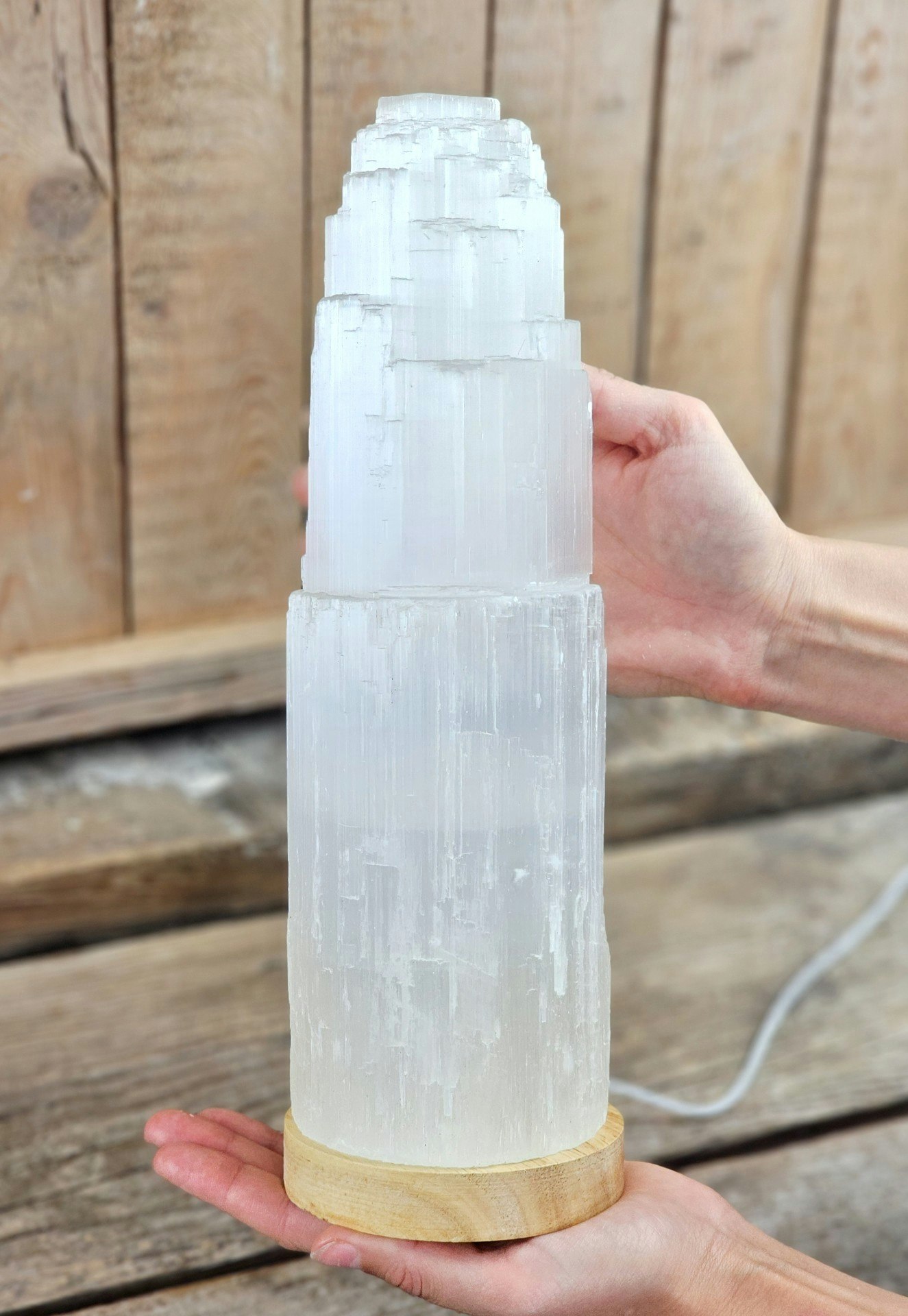 Selenittorn, lampa med ljusplatta 30 cm
