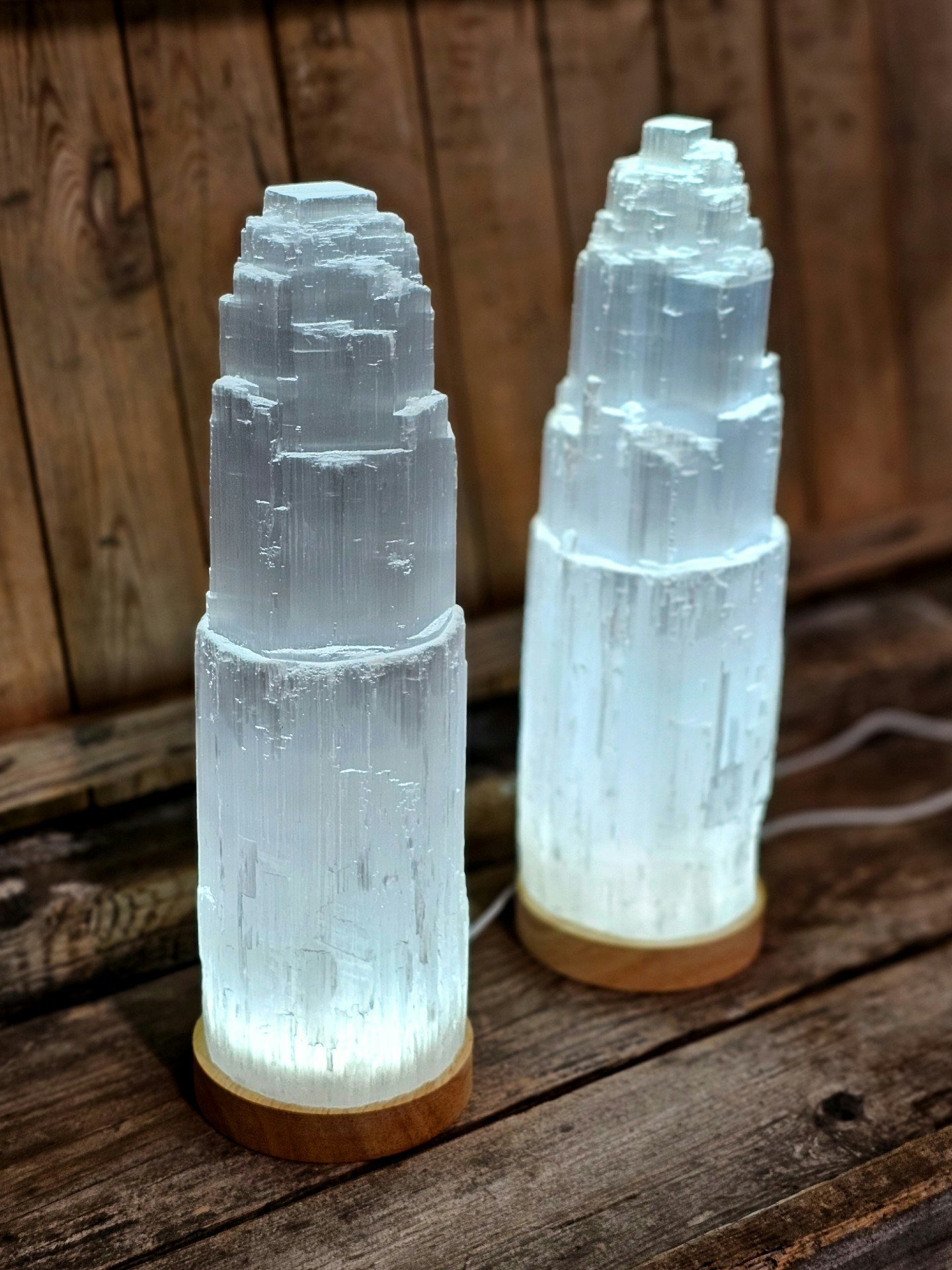 Selenittorn, lampa med ljusplatta 30 cm