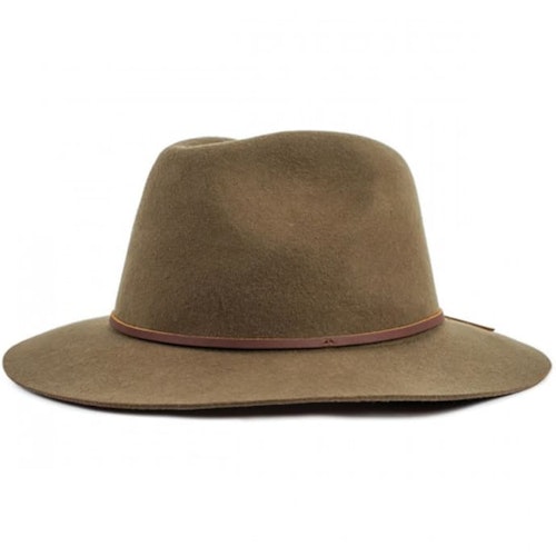 Wesley Fedora Unisex Hat - Olive/Brown