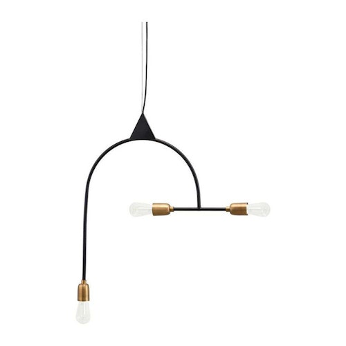 LAMP, ARCH, BLACK/BRASS PLATED