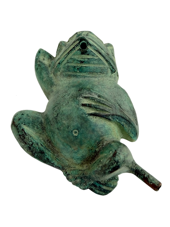 Frog Fountain, Lying on his back, Green. Length 11 CM