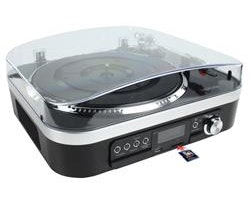 Skivspelare TT25USB + Media Recorder, med inbyggd högtalare + USB + SD + FM-Radio