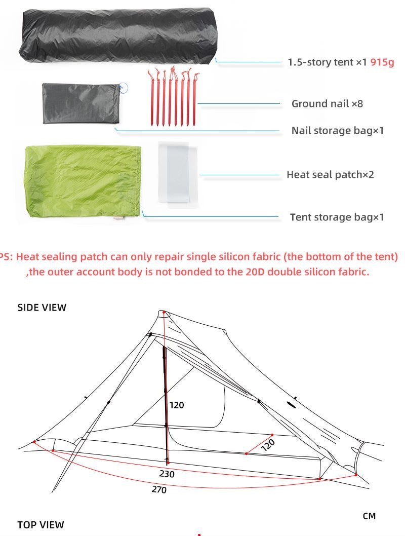 3F UL Gear Lanshan 2 PRO-persoonstent (4-seizoensversie)