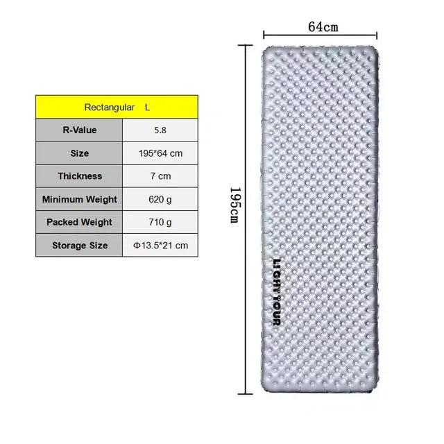 Lighttour sleeping pad size L, R 5.8