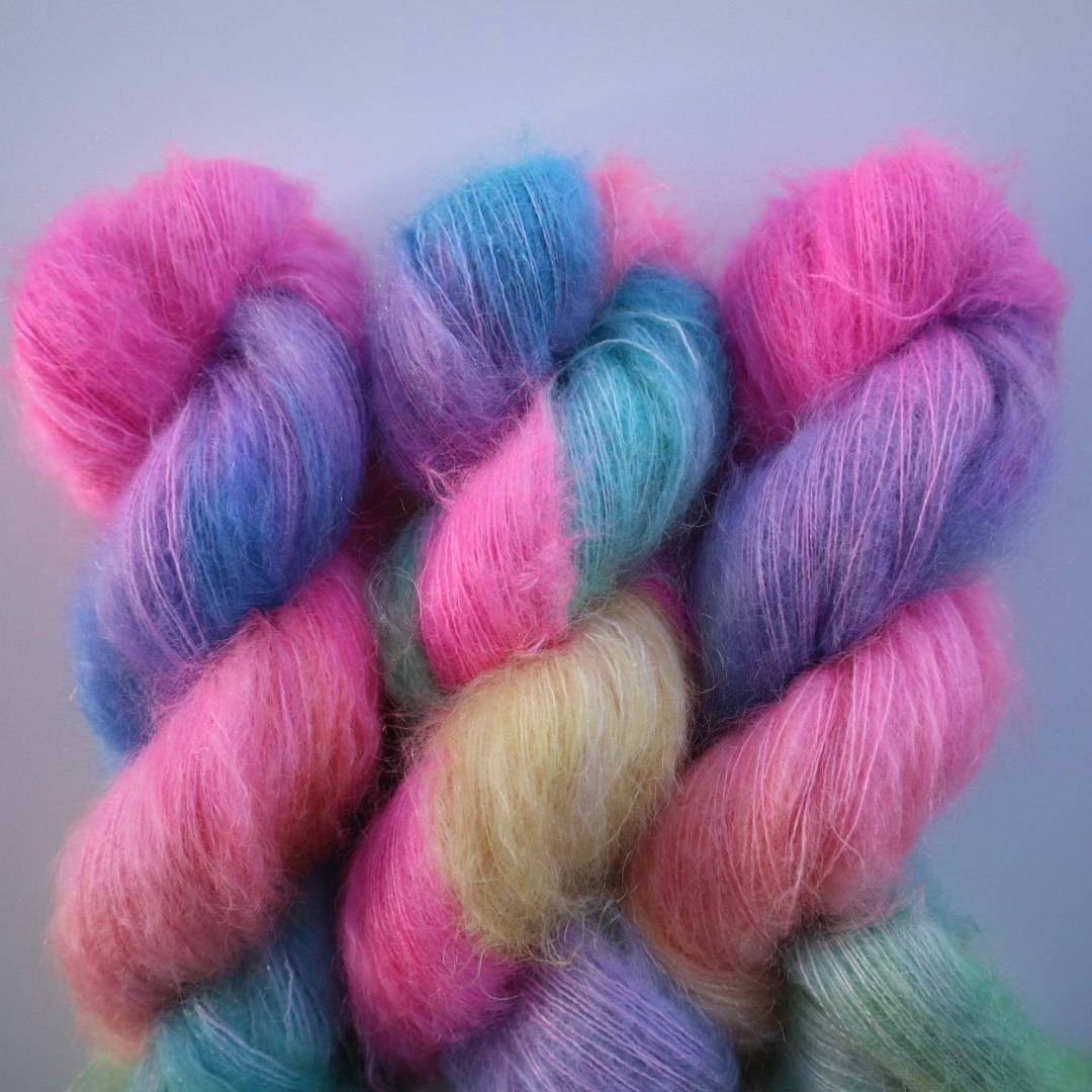 Mohair Silke "Enhörningstarmar" 50g