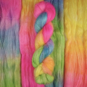 Nya Mohair Silke "Enhörningstarmar" 50g