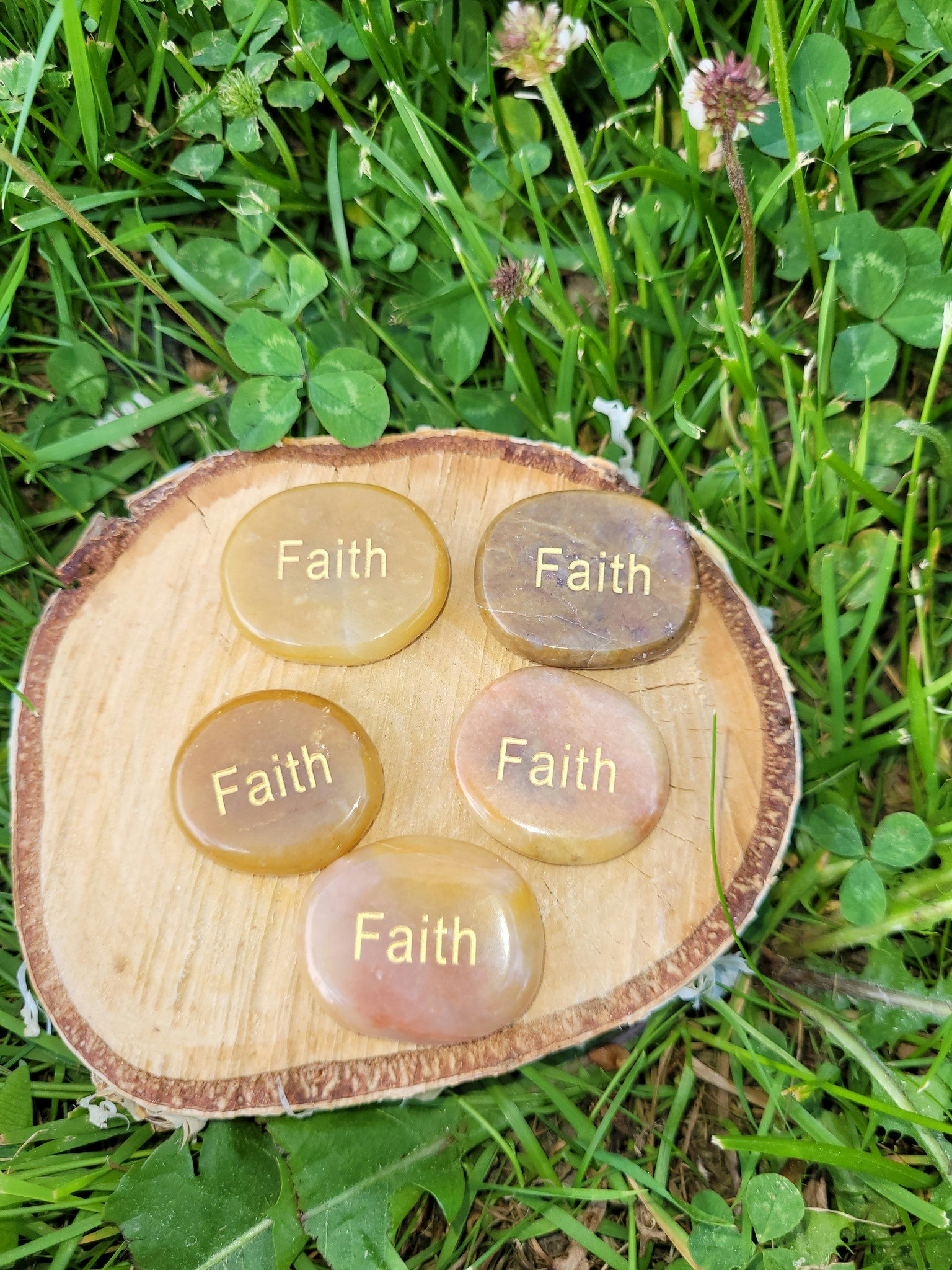 Yellow jade faith worry Stone.