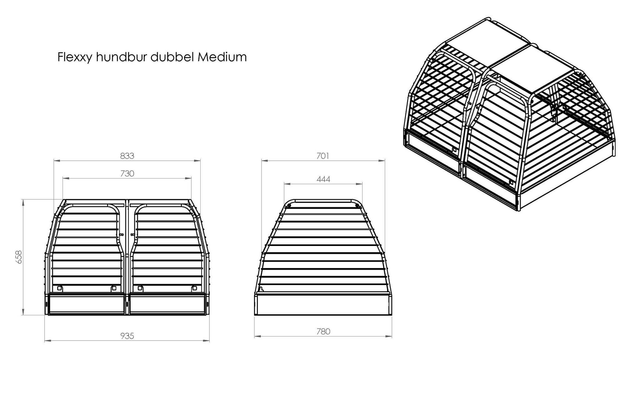 Flexxy dog cage double Medium