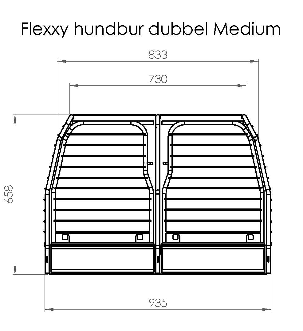 Flexxy hundbur dubbel Medium
