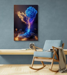 Blue rose on fire