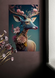 Deer with flowers