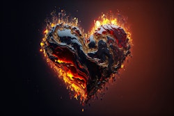 Heart in flames