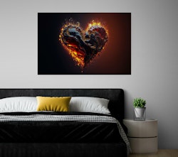 Heart in flames