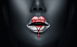 Red heart lips